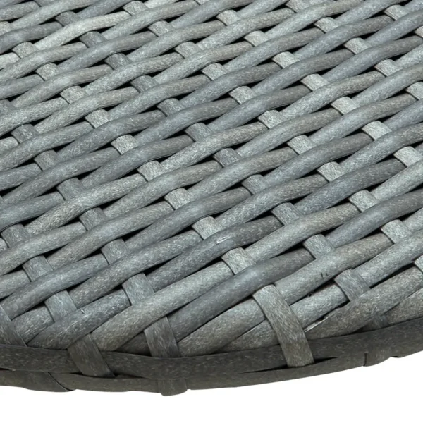 Balkontisch Grau 60 x 60 x 50 cm Poly Rattan – Bild 3