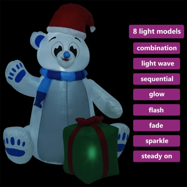 Aufblasbarer Eisbär LED 180cm – Bild 3