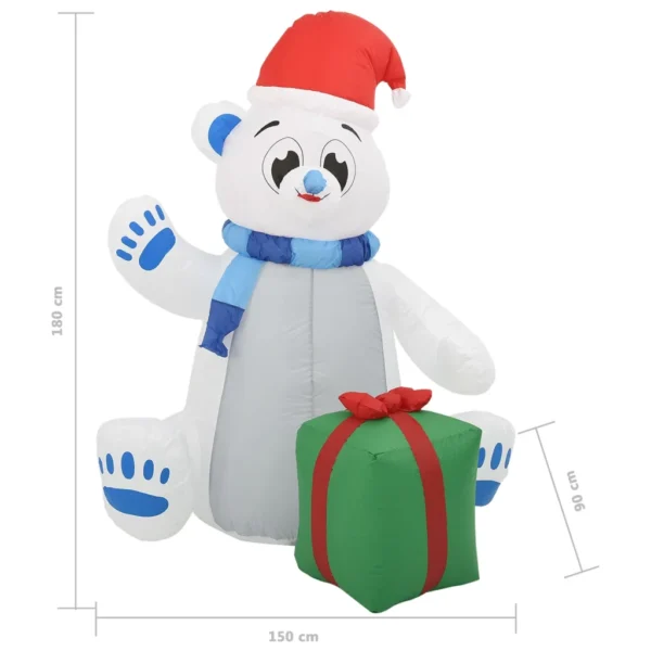 Aufblasbarer Eisbär LED 180cm – Bild 6