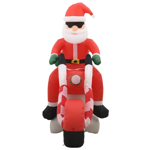 Aufblasbarer Weihnachtsmann auf Motorrad LED 160 cm – Bild 4