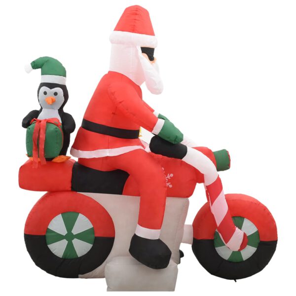 Aufblasbarer Weihnachtsmann auf Motorrad LED 160 cm – Bild 5