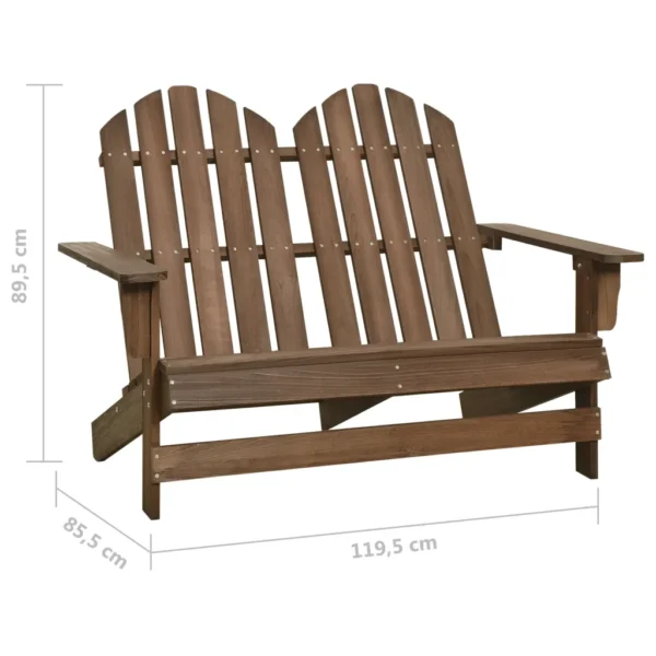 Gartenbank Adirondack Massivholz Tanne Braun – Bild 6