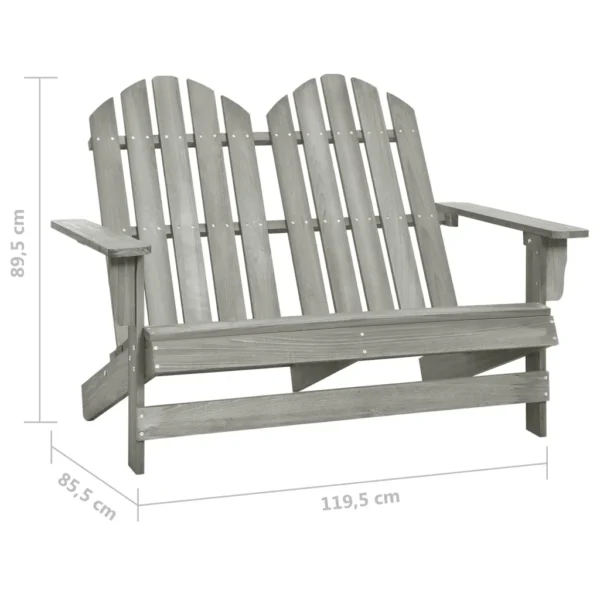 Gartenbank Adirondack Massivholz Tanne Grau – Bild 6