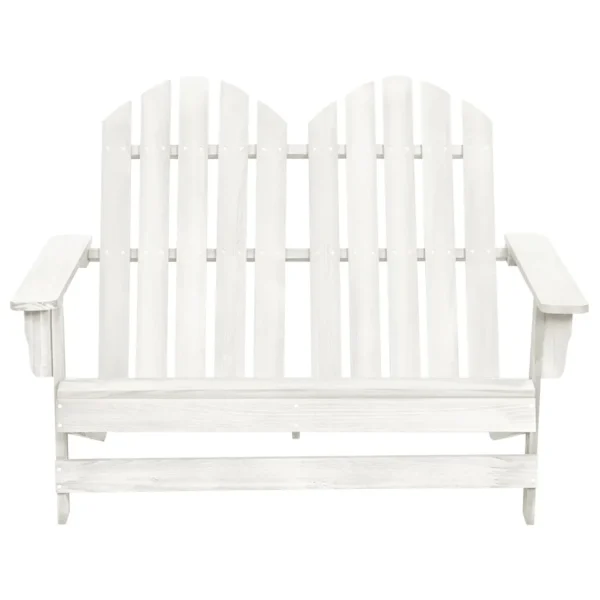 Gartenbank Adirondack Massivholz Tanne Weiß – Bild 2