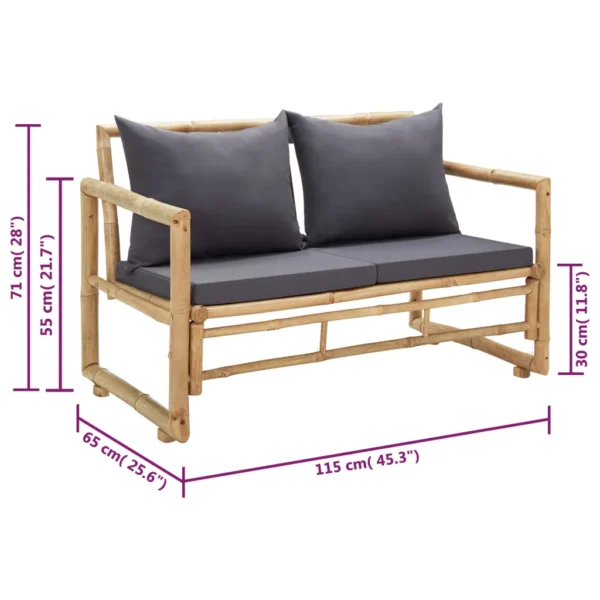 Gartenbank Bambus (115 cm) – Bild 8