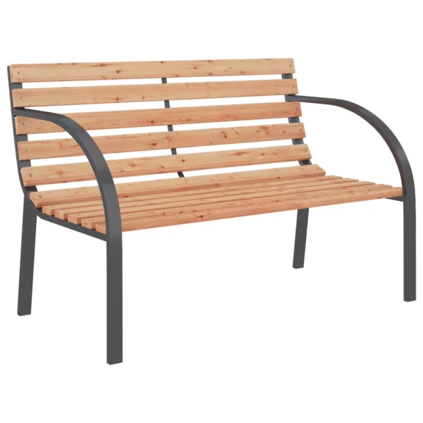 Gartenbank Holz und Eisen (120 cm) – Bild 2