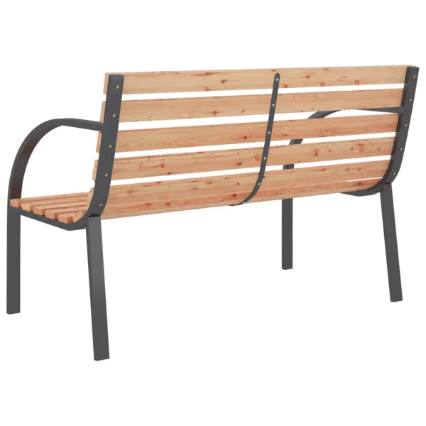 Gartenbank Holz und Eisen (120 cm) – Bild 5