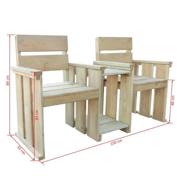 Gartenbank Kiefernholz Imprägniert (150 cm) – Bild 4