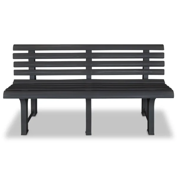 Gartenbank Kunststoff Anthrazit (145,5 cm) – Bild 2