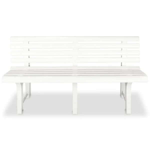 Gartenbank Kunststoff Weiß (145,5 cm) – Bild 2
