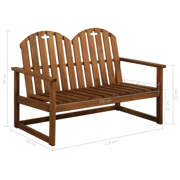 Gartenbank Massivholz Akazie (110 cm) – Bild 6