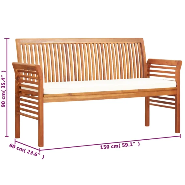 Gartenbank Massivholz Akazie (150 cm) – Bild 7