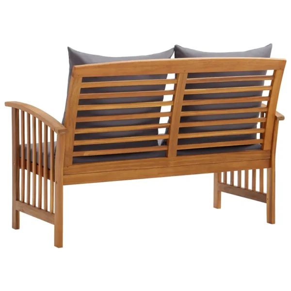 Gartenbank Massivholz Akazie Kissen Dunkelgrau (119 cm) (Kopie) – Bild 4