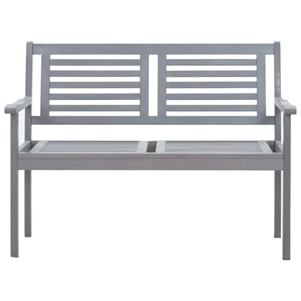 Gartenbank Massivholz Eukalyptus Grau (120 cm) – Bild 2