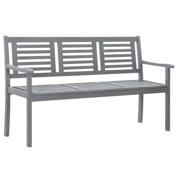 Gartenbank Massivholz Eukalyptus Grau (150 cm)