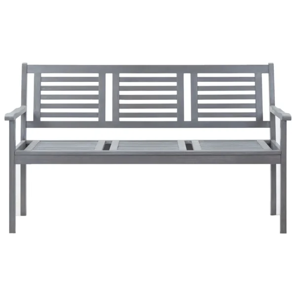 Gartenbank Massivholz Eukalyptus Grau (150 cm) – Bild 2