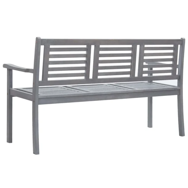 Gartenbank Massivholz Eukalyptus Grau (150 cm) – Bild 4