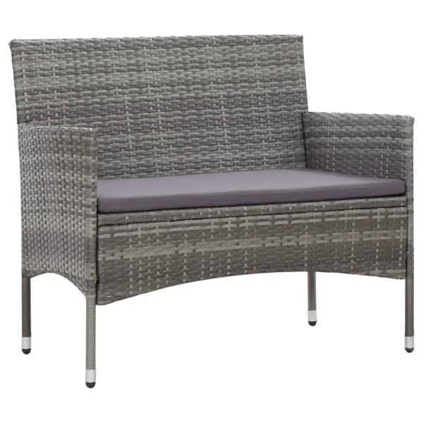 Gartenbank Poly Rattan Grau (105 cm)