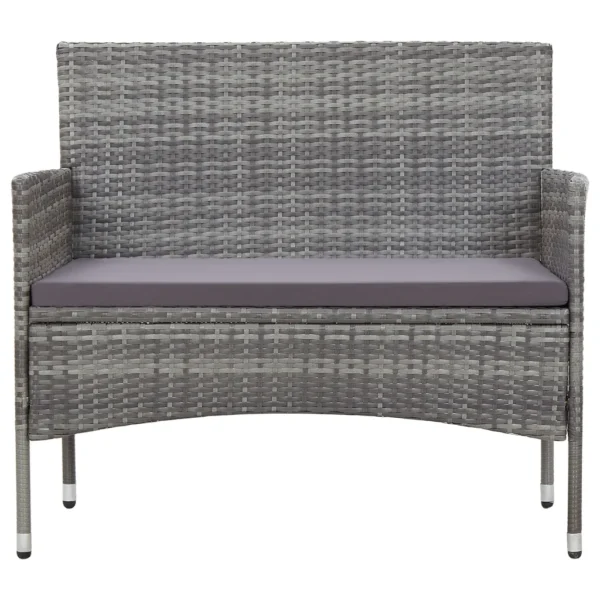 Gartenbank Poly Rattan Grau (105 cm) – Bild 2