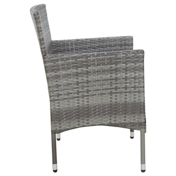 Gartenbank Poly Rattan Grau (105 cm) – Bild 3
