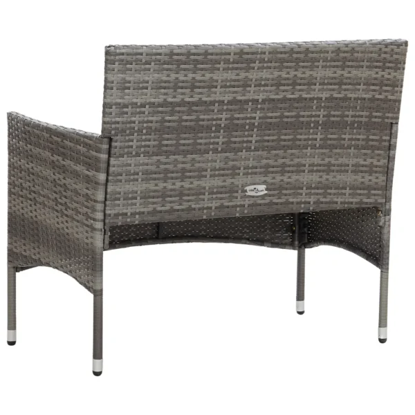 Gartenbank Poly Rattan Grau (105 cm) – Bild 4