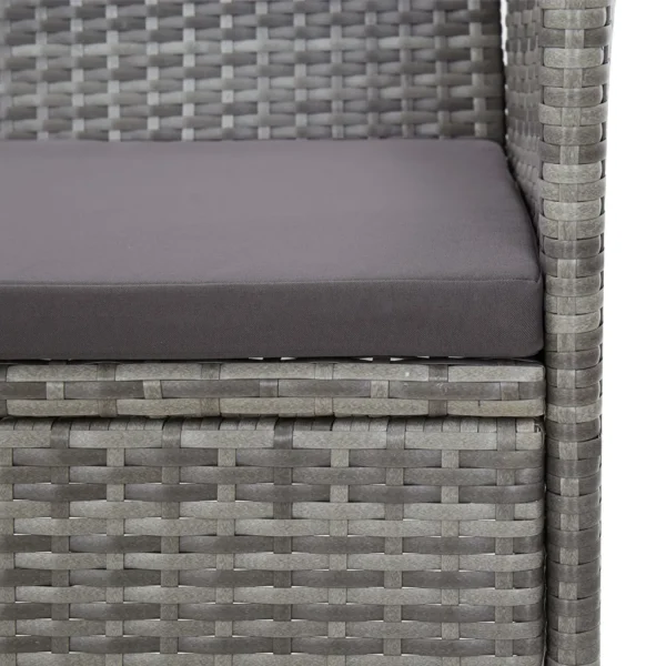 Gartenbank Poly Rattan Grau (105 cm) – Bild 5