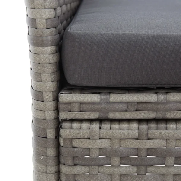Gartenbank Poly Rattan Grau mit Teetisch (143 cm) – Bild 5
