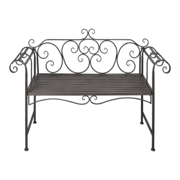 Gartenbank Stahl Antik Braun (132 cm ) – Bild 2