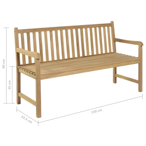 Gartenbank Teak (150 cm) – Bild 6