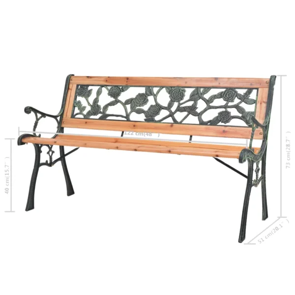 Gartenbank aus Holz (122 cm) – Bild 7