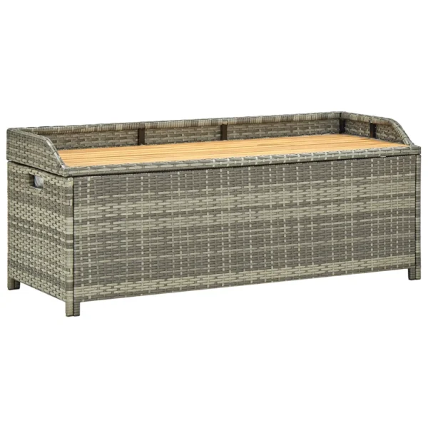 Gartenbank mit Stauraum Poly Rattan Grau (120 cm)
