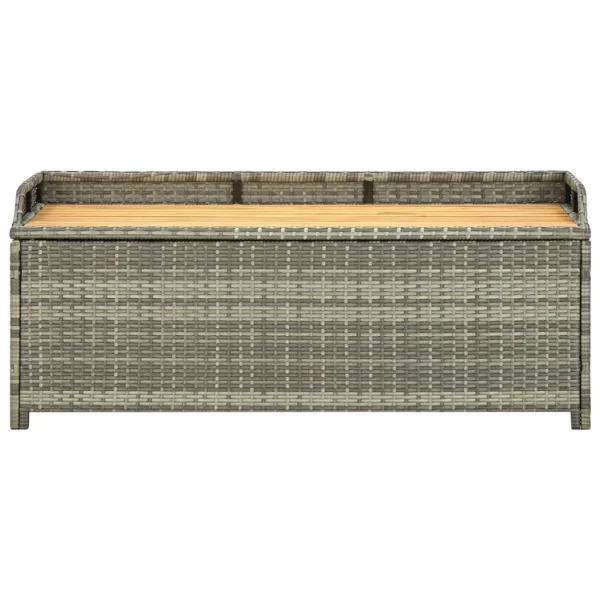 Gartenbank mit Stauraum Poly Rattan Grau (120 cm) – Bild 3