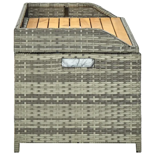 Gartenbank mit Stauraum Poly Rattan Grau (120 cm) – Bild 4