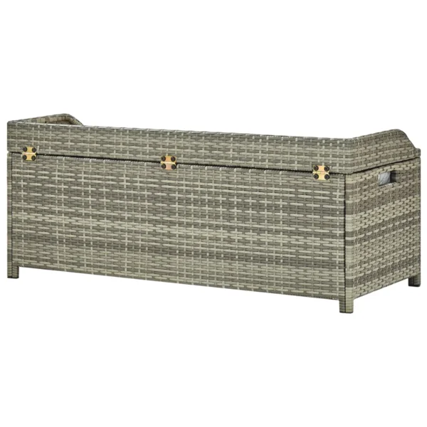 Gartenbank mit Stauraum Poly Rattan Grau (120 cm) – Bild 5