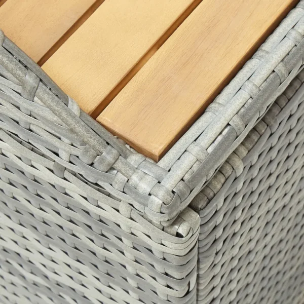 Gartenbank mit Stauraum Poly Rattan Grau (120 cm) – Bild 6