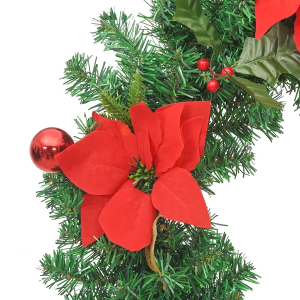Weihnachtskranz 60 cm Grün-Rot mit LED-Leuchten – Bild 5
