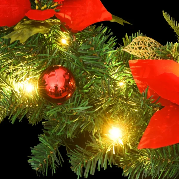 Weihnachtskranz 60 cm Grün-Rot mit LED-Leuchten – Bild 6