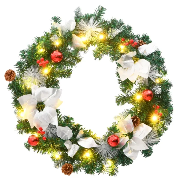 Weihnachtskranz 60 cm Grün mit LED-Leuchten – Bild 2