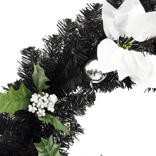 Weihnachtskranz 60 cm Schwarz mit LED-Leuchten – Bild 5
