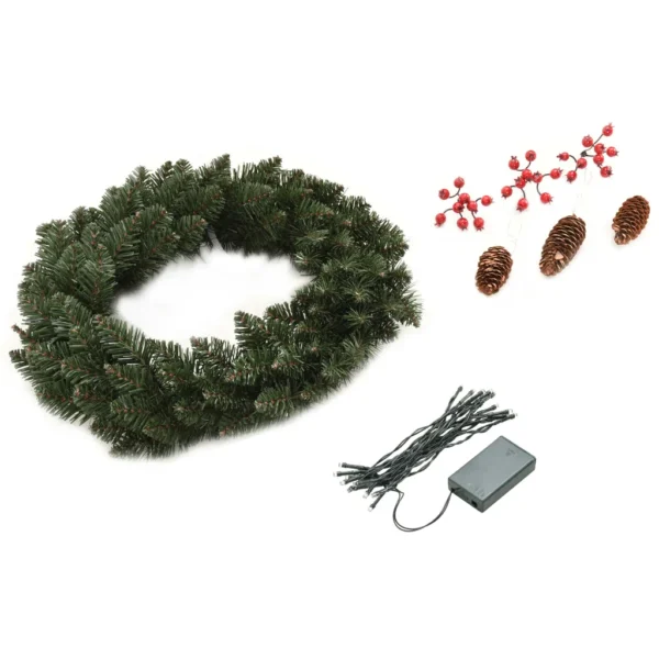 Weihnachtskranze mit Schmuck Grün 45 cm – Bild 6