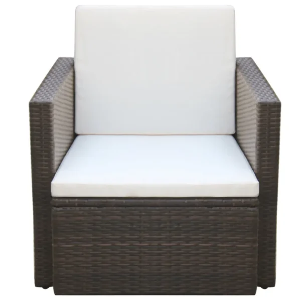 Gartenstuhl aus Poly Rattan Braun – Bild 2