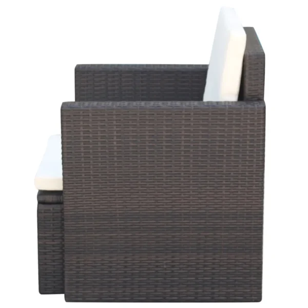 Gartenstuhl aus Poly Rattan Braun – Bild 3