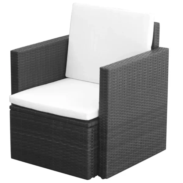 Gartenstuhl aus Poly Rattan Schwarz