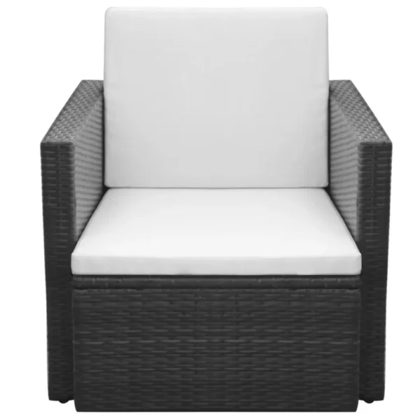 Gartenstuhl aus Poly Rattan Schwarz – Bild 2