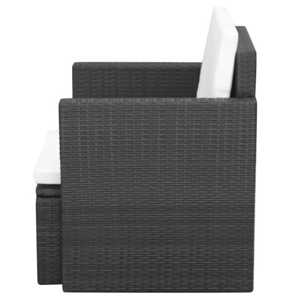 Gartenstuhl aus Poly Rattan Schwarz – Bild 3