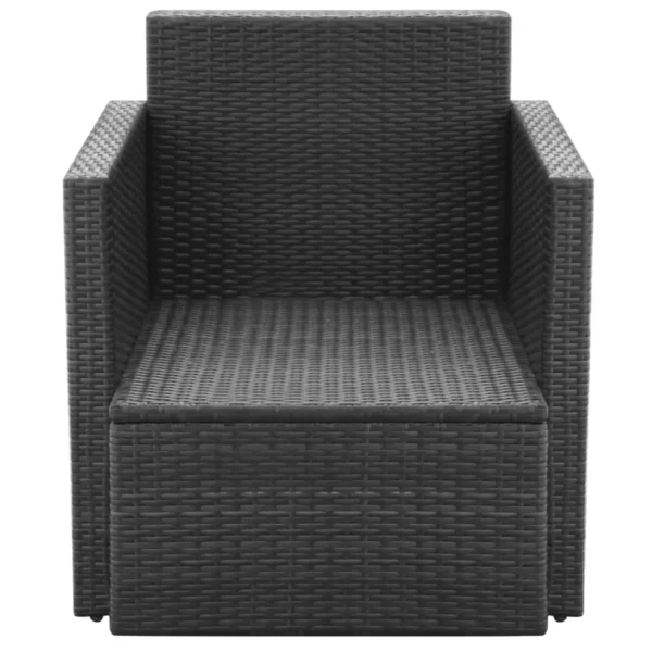Gartenstuhl aus Poly Rattan Schwarz – Bild 4