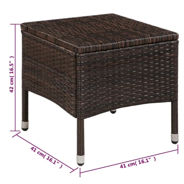 Gartenstuhl und Hocker Poly Rattan Braun – Bild 5