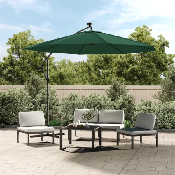 Sonnenschirm Ampel 300 cm Grün mit LED – Bild 2