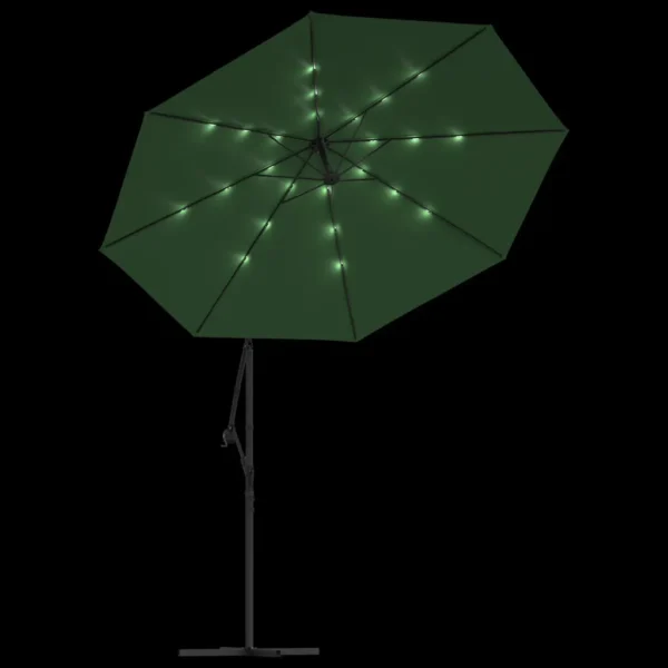Sonnenschirm Ampel 300 cm Grün mit LED – Bild 5