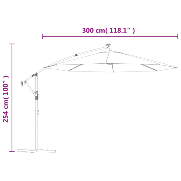 Sonnenschirm Ampel 300 cm Grün mit LED – Bild 8